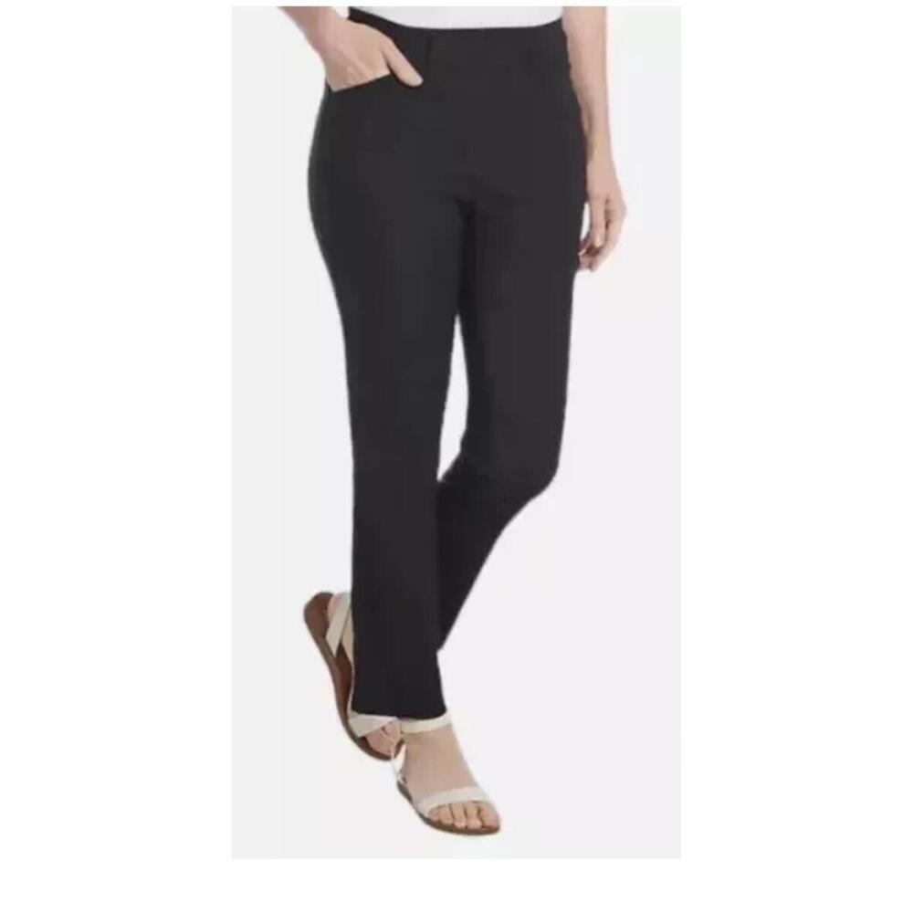 Ladies Hilary Radley Black Built In Tummy Control Pull On Ankle Pants NEW AL